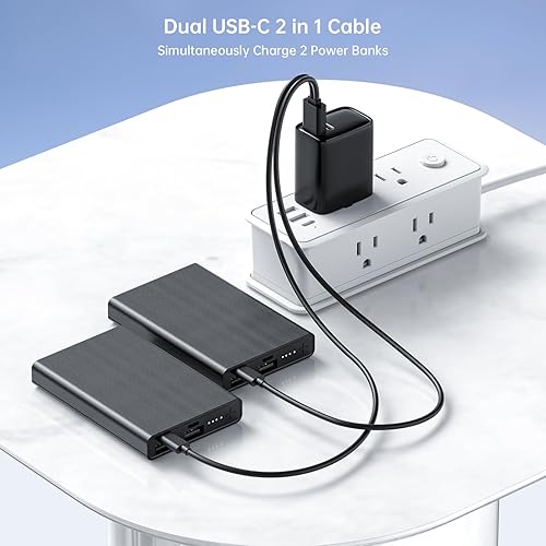 Miniatura 6 de Paquete de 2 unidades de calcetines calefactablesbufandas de 5000 mAh - USB-C y USB-A 2 salidas pequeñas de 5 V 2 A Banco de energía para bufandas