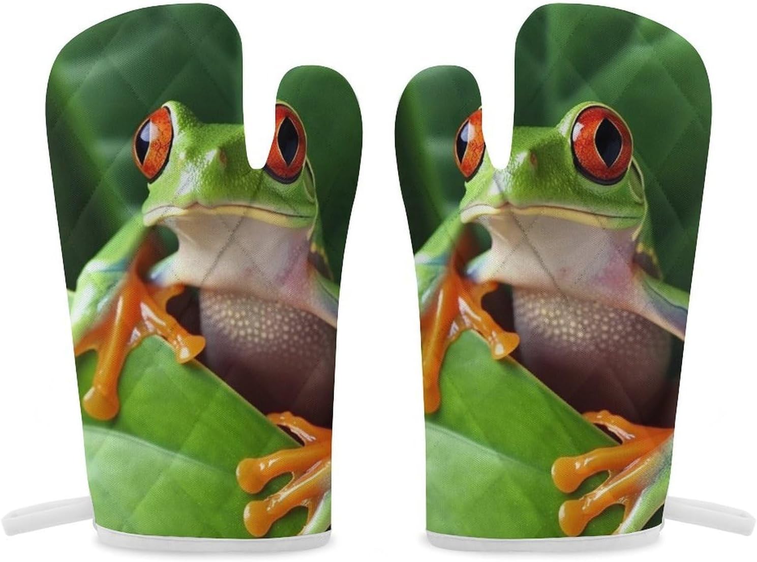 2 Pcs Oven Mitts Heat Resistant Kitchen Gloves Soft Safety Cute Frog Oven Glove for Microwave, Barbecue