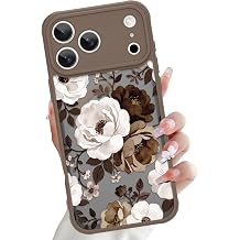 LSL Magnetic for iPhone 17 Pro Max Case Brown Colorful Flower Pattern