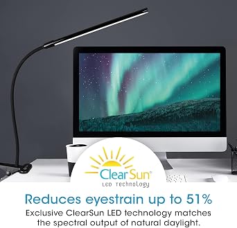 OttLite LED Clip-On Easel Lamp, Black