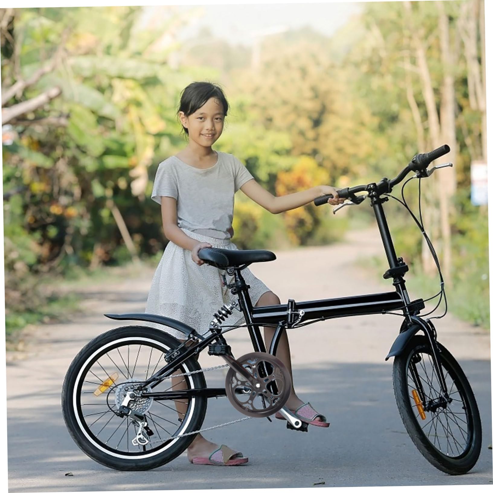 HEMOTON Guarnitura Singola in Ferro Nero per Bici Corona 52t per Sostituzione Set 1 e Pedivella 170mm Accessorio e Facile Installazione su Mountain Bike