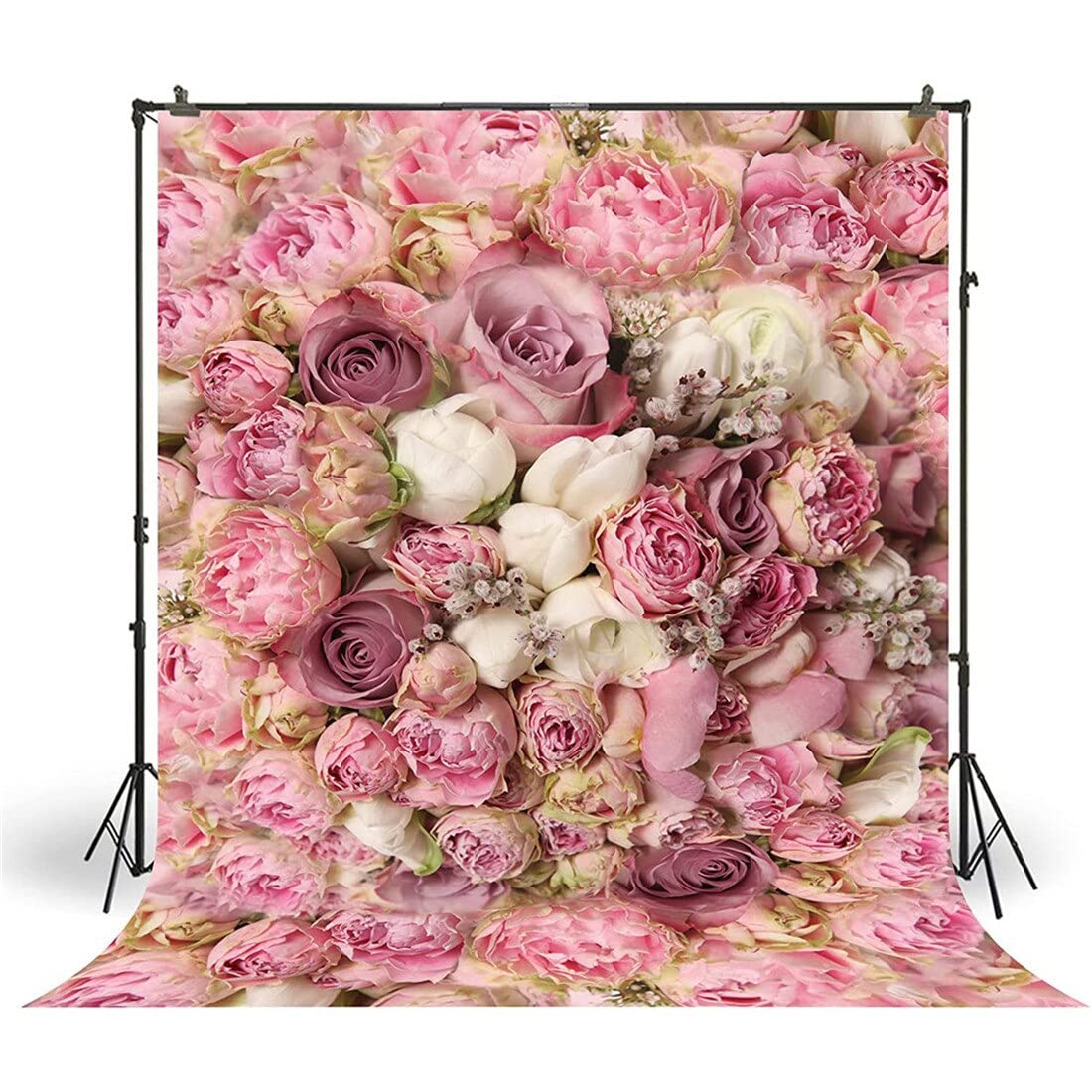 Rosa Rosa Fiori Parete Nascita Ritratto Pografia Sfondo Proposta Baby Shower Compleanno Festa Poster Banner Decor