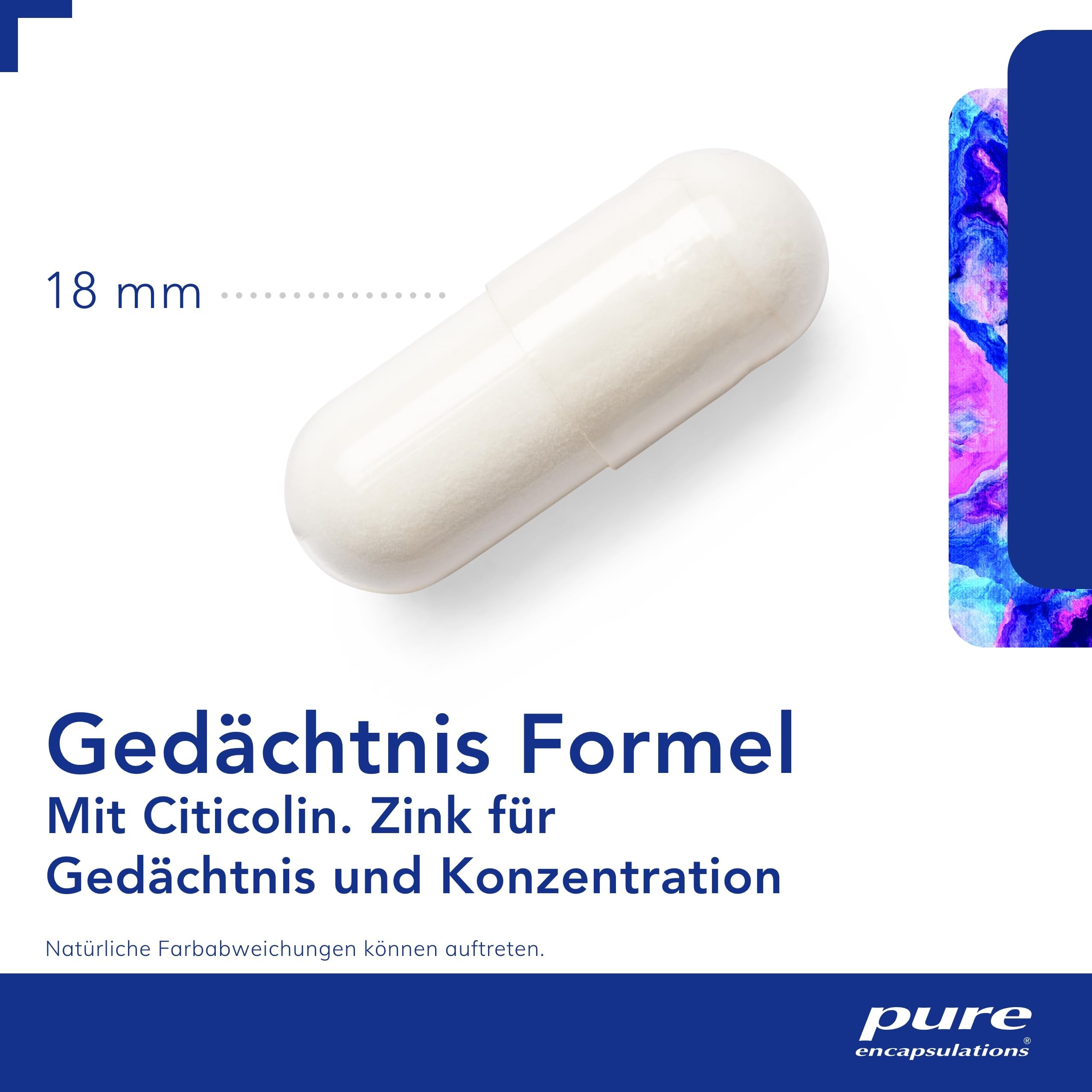 Pure Encapsulations - Gedächtnis Formel - Mit Citicolin, B-Vitaminen und Zink - Unterstützt Konzentration und Gedächtnis - 60 Kapseln