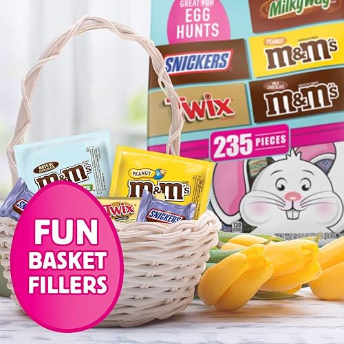 Miniatura 5 de SNICKERS, TWIX, M&M'S & MILKY WAY bolsa de caramelo de Pascua, 235 piezas, 85.76 oz