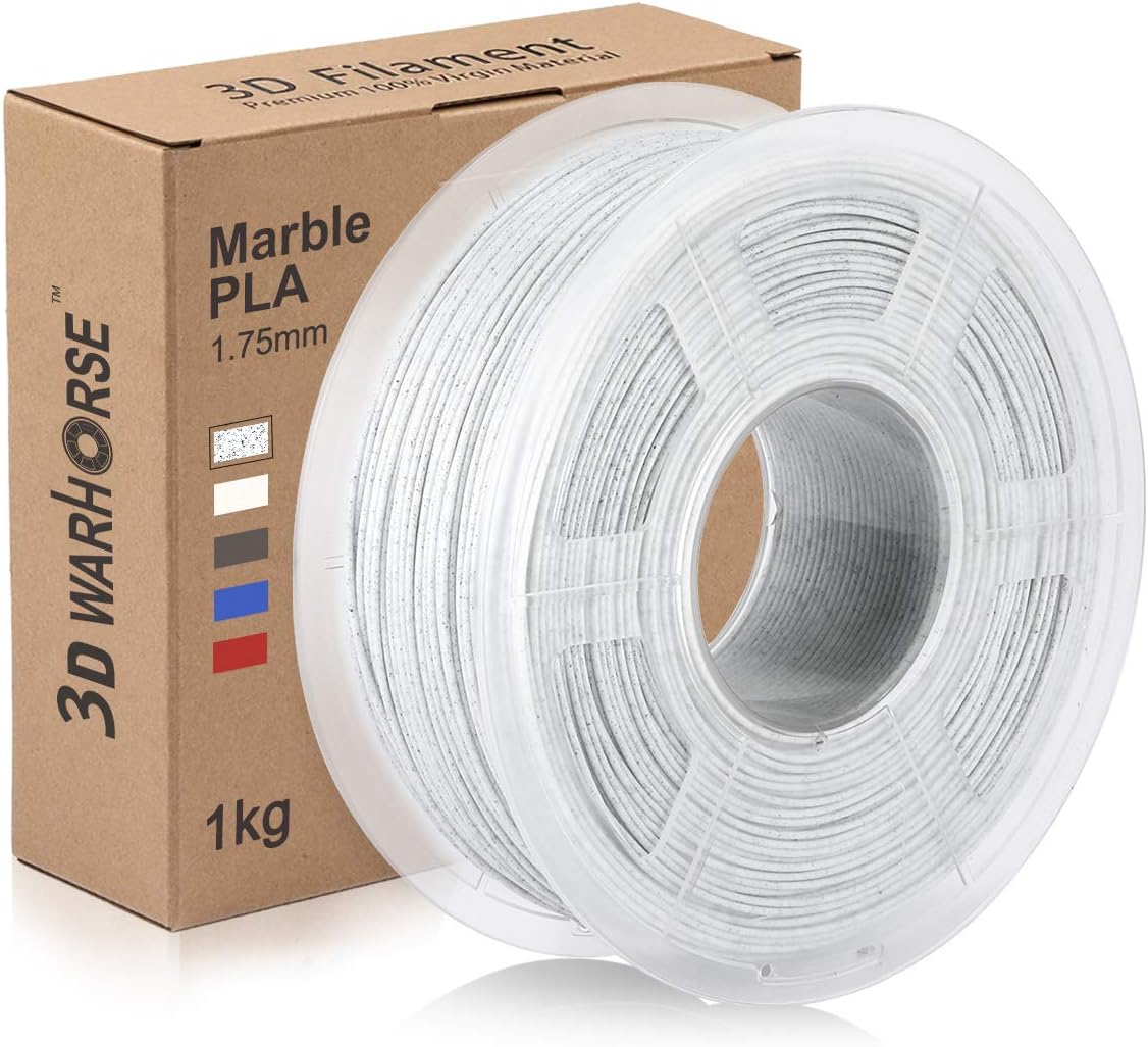 PLA Marble 3D Printer Filament, 1.75mm Marble PLA, Dimensional Accuracy +/- 0.02 mm, 1 Kg Spool, Pack of 1