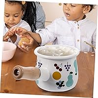 Vista 7 de Pequeño esmalte con asa Calentador de mantequilla multifuncional y cacerola para alimentos portátil y conducción de diseño