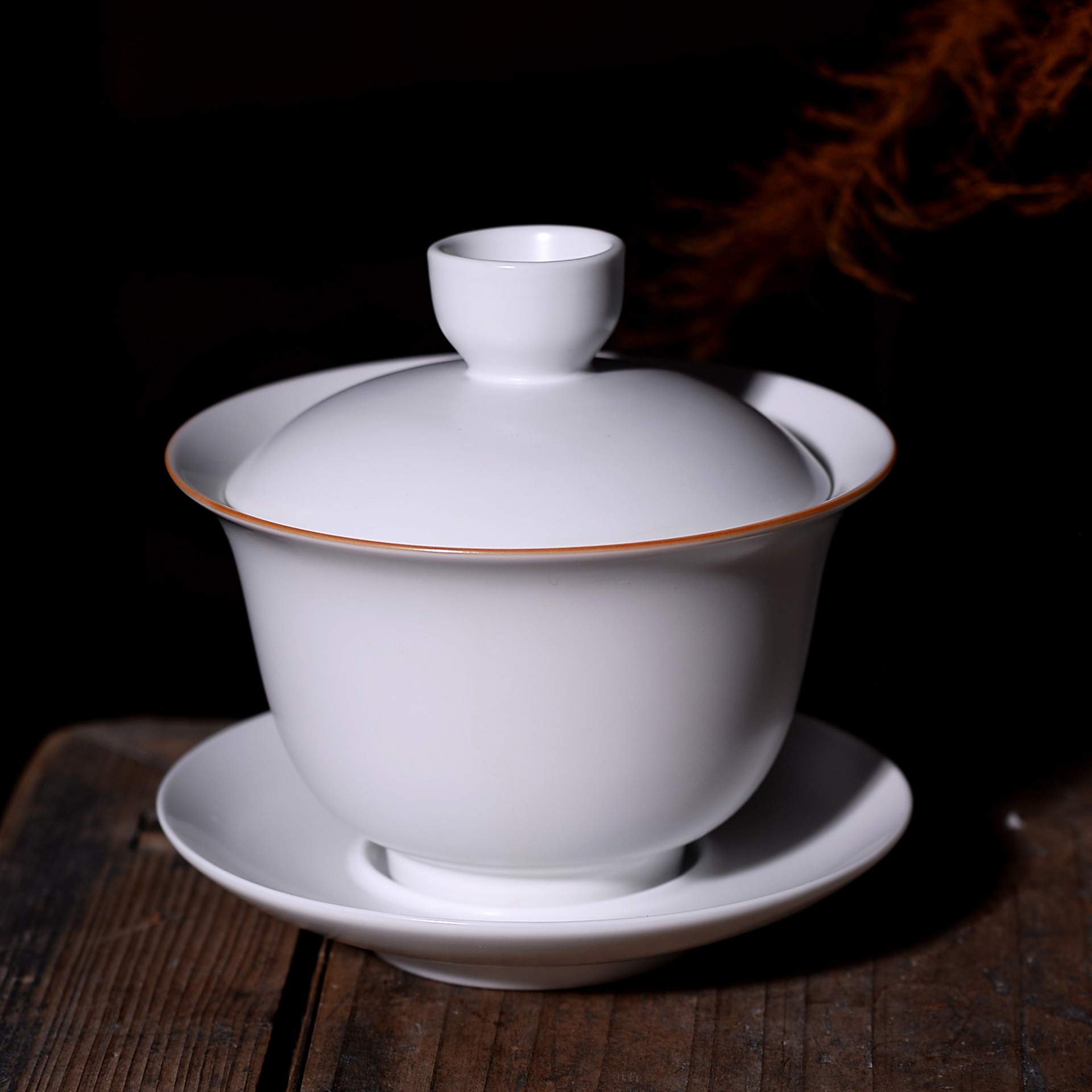 Porcelana Gaiwan 236 ml filiżanka do herbaty biała glazurowana Tureen chińska miska Sancai pokrywka miska zestaw spodków (pomyślne chmury)