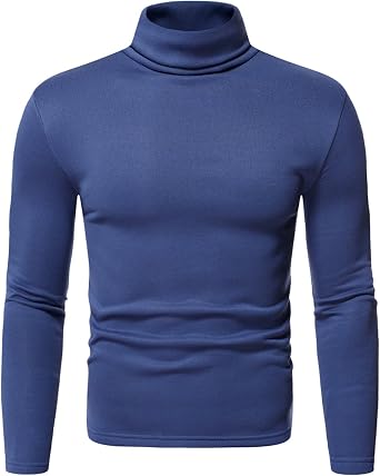 Legou Mens Knitted Sweater Slim fit Solid Color Sweater Turtleneck