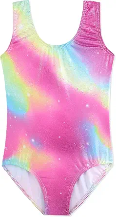 HOZIY Gymnastics Leotards for Girls Toddlers Kids Sleeveless Tumbling Outfits for Dance Print