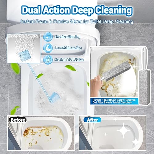 Miniatura 3 de Nunemosk Paquete de 68 limpiadores de inodoro, 44 pastillas limpiadoras de inodoros con 22 pastillas limpiadoras de tanque de inodoro con