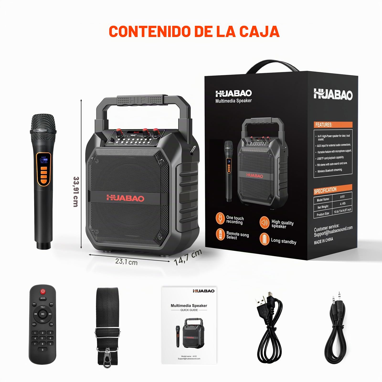 Máquina de karaoke Bluetooth portátil con micrófono inalámbrico para adultos y niños, sistema PA con control remoto, soporta tarjeta TF/USB/FM/AUX