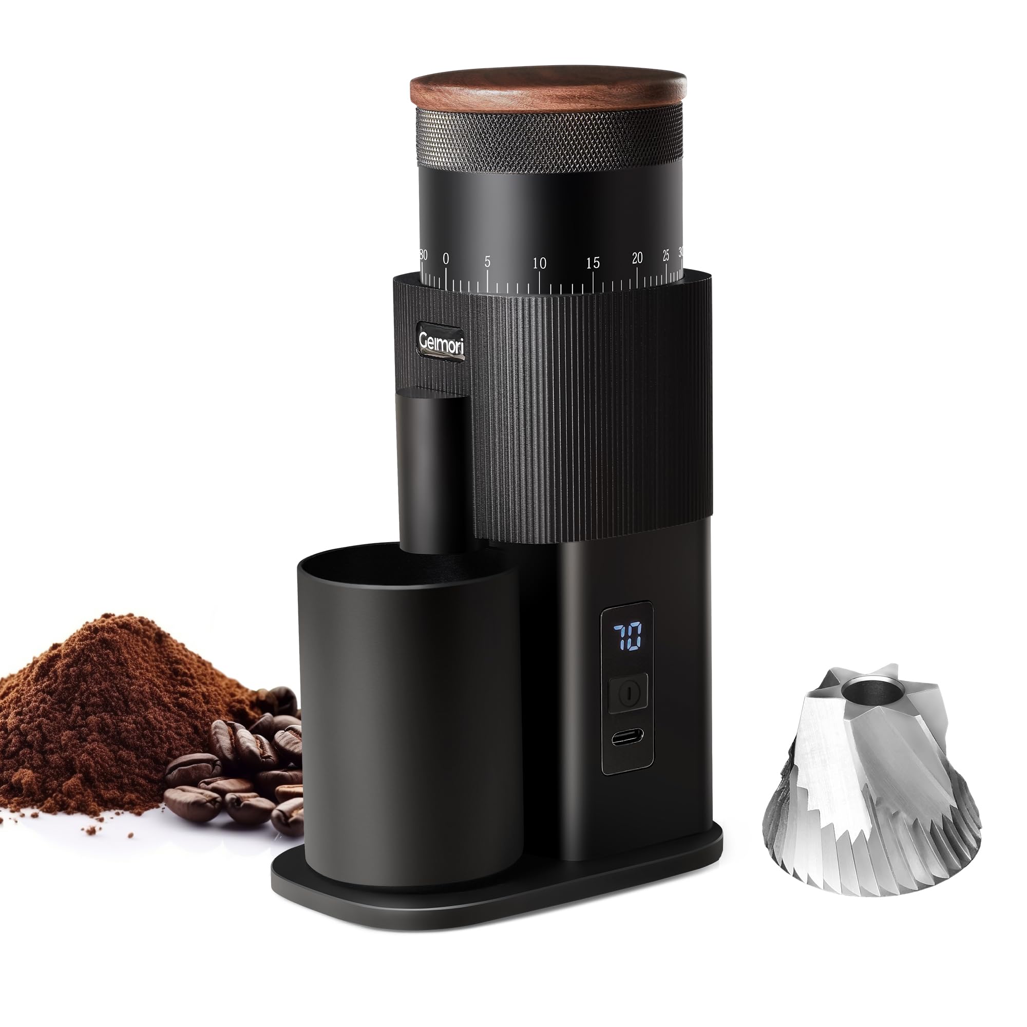 Wirsh Geimori T38 Portable Electric Burr Coffee Grinder