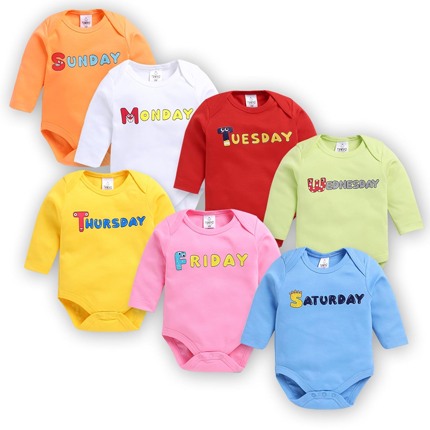 TINYO Boy’s Letter Print Regular Fit Bodysuit for Baby Kids TINYO Boy’s Letter Print Regular Fit Bodysuit for Baby Kids