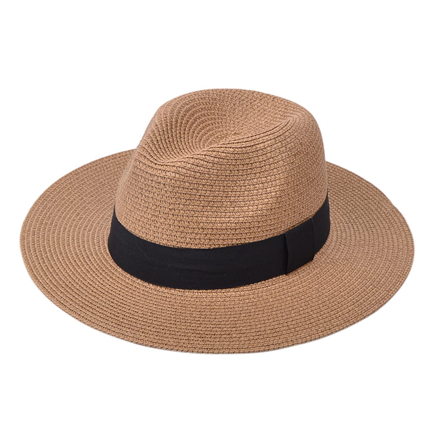 DRESHOW Mujeres Sombrero de Panamá Sombreros de Paja Sombrero de Verano Sombrero de Playa Fedora Sombrero