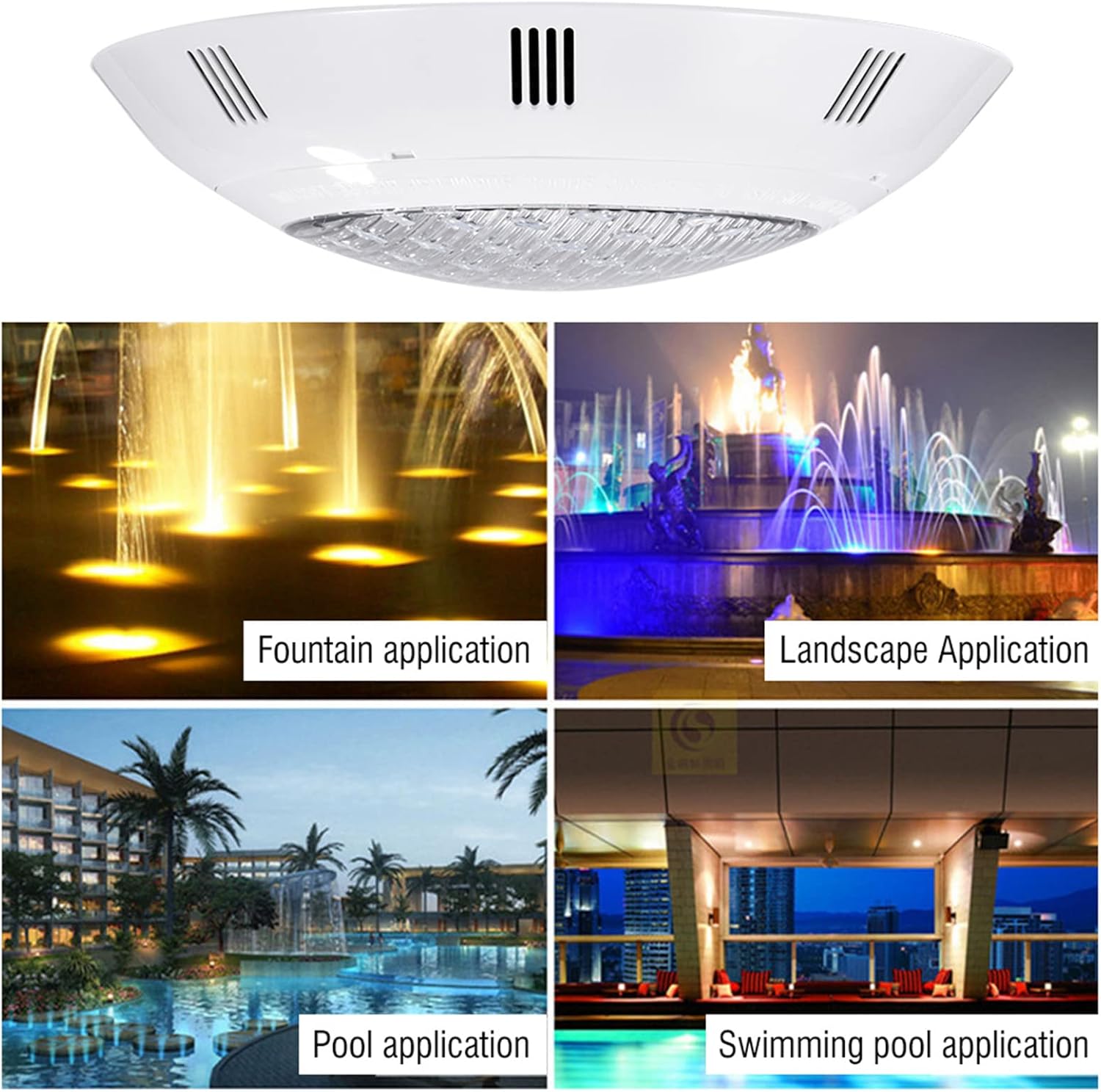360 LED RGB Swimming Pool Light 12V Embedded Thickened Glass Bulb Underwater Lamp Swimming Pool Bright Light with Remote Control