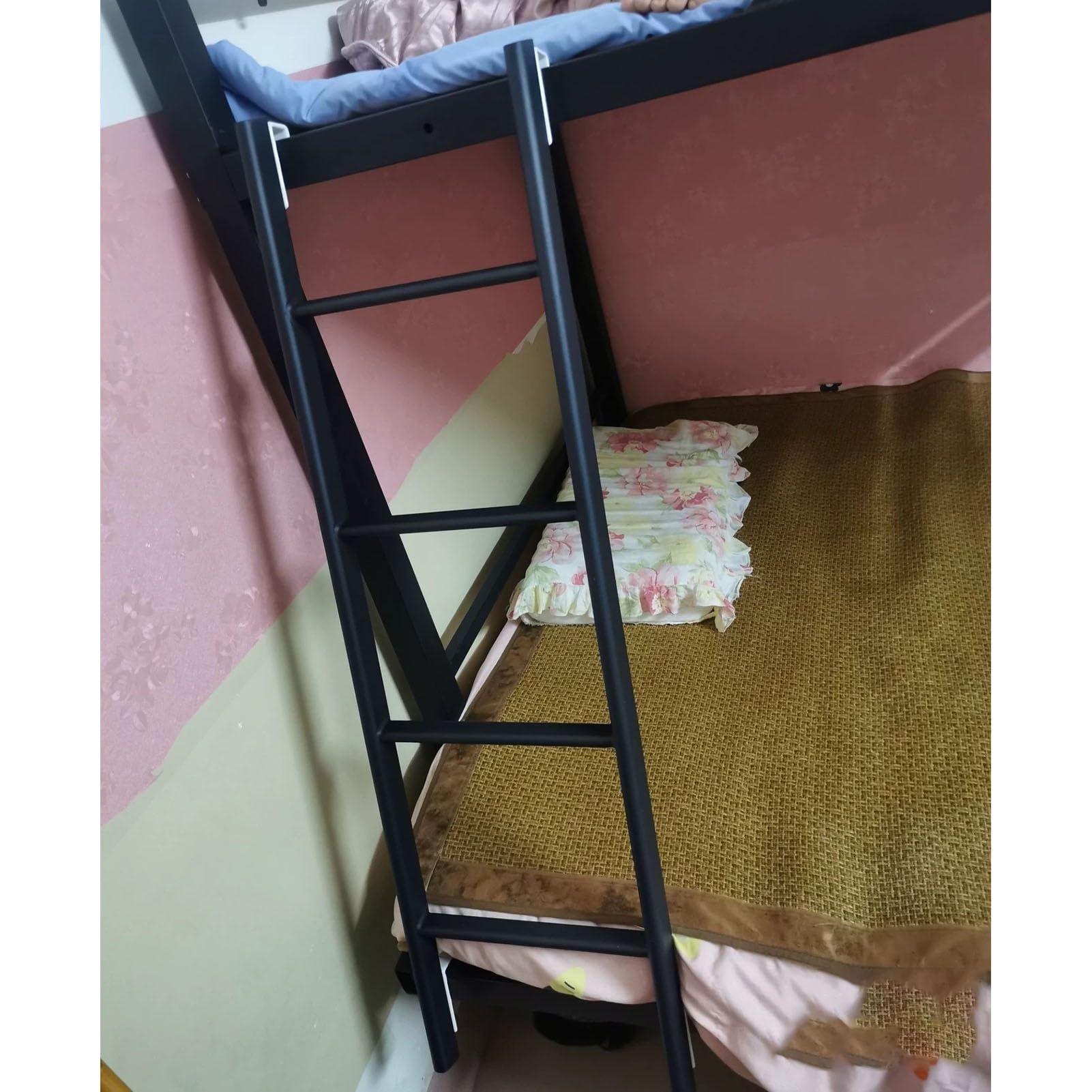 Generico Scala Regolabile per Letto a Castello di Camper, roulotte, con Ganci, Scala in Metallo Resistente per dormitorio, soppalco, Camper, Scala di Ricambio Portatile per la casa (Nera, 1