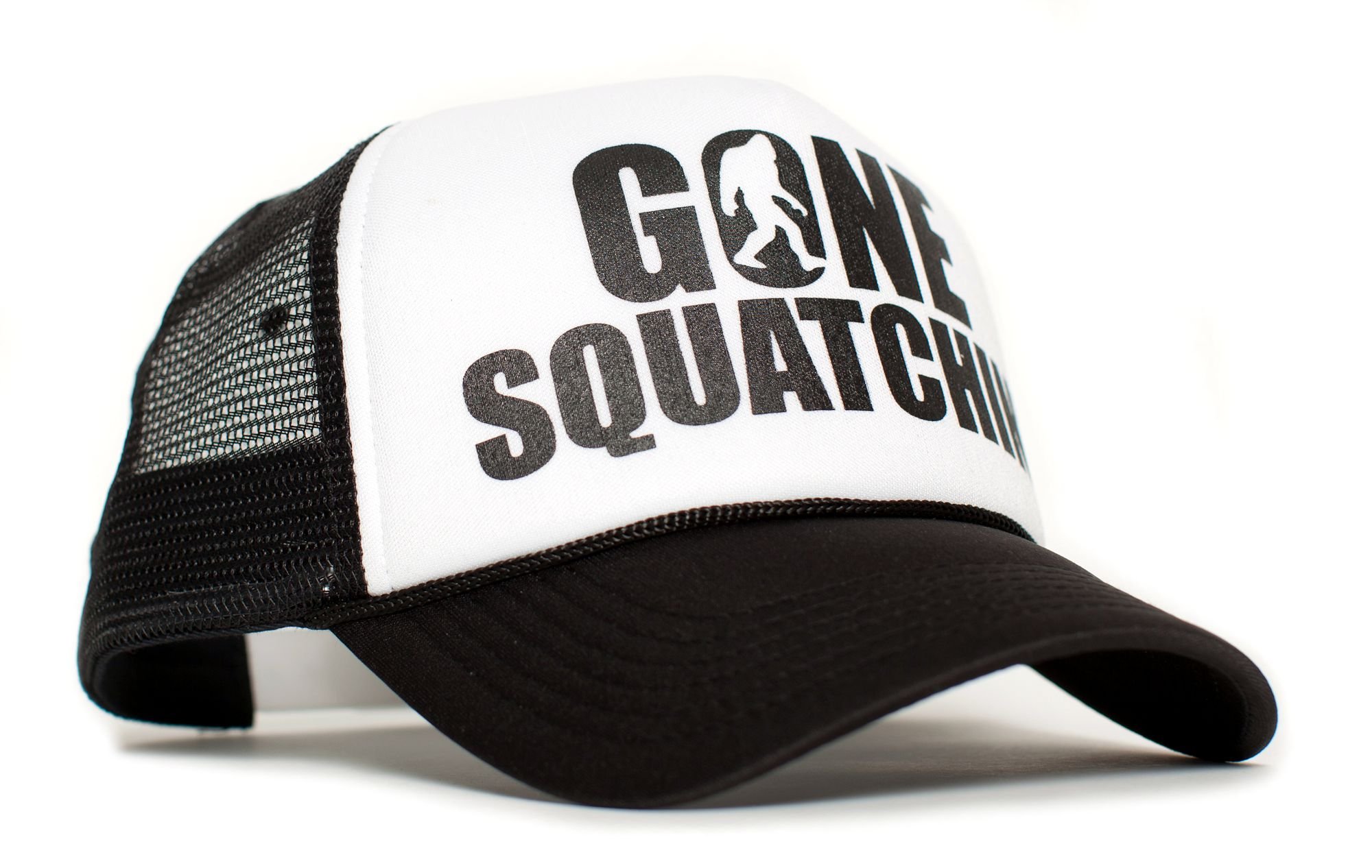 Gone Squatchin' Unisex-Adult Trucker Hat -One-Size Black/White