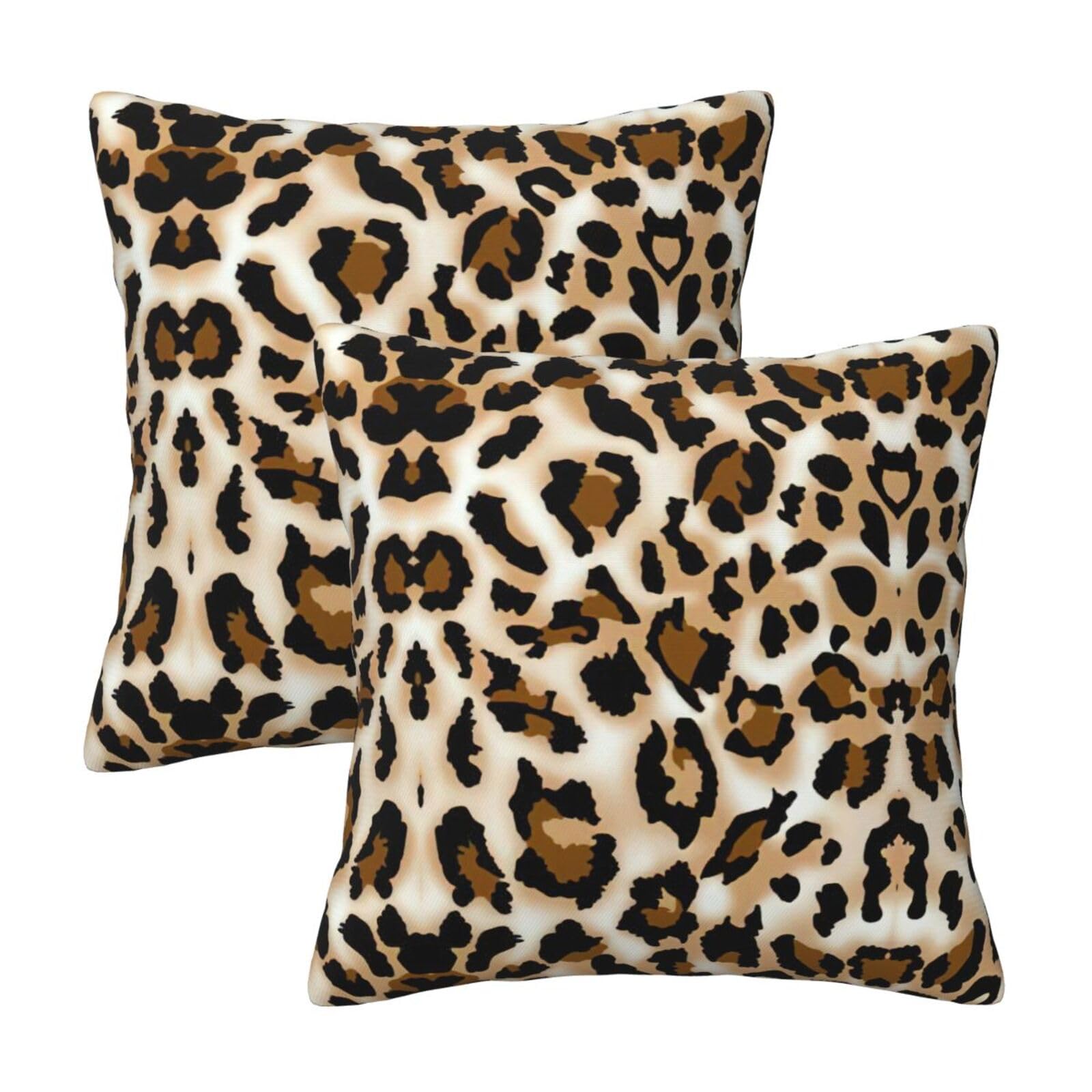 Kfjghhl Leopard Throw Pillow Covers Decorative Farmhouse Couch Pillow Case 4 Sizes Square Cushion Pillcase