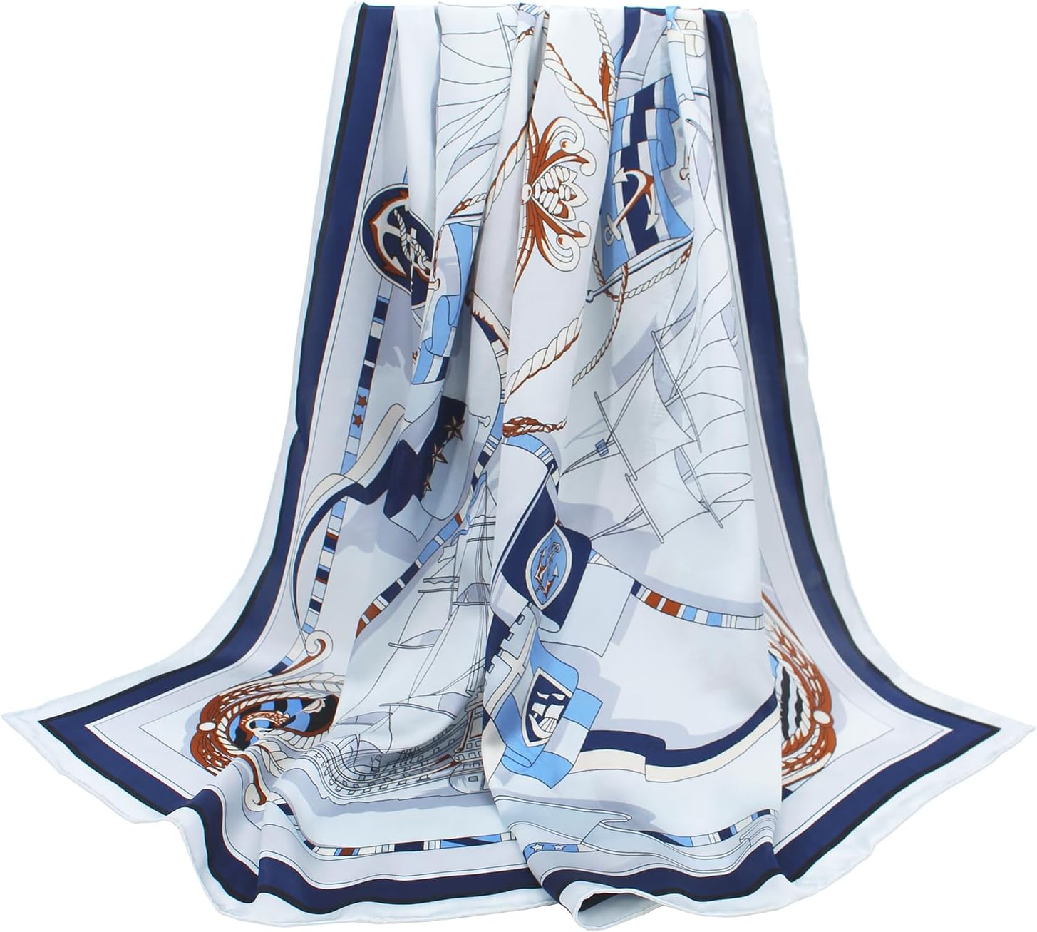 ANDANTINO 100% Silk Scarf 43" Large Square Lightweight Headscarf& Shawl–Women Hair Wraps-With Gift Packed