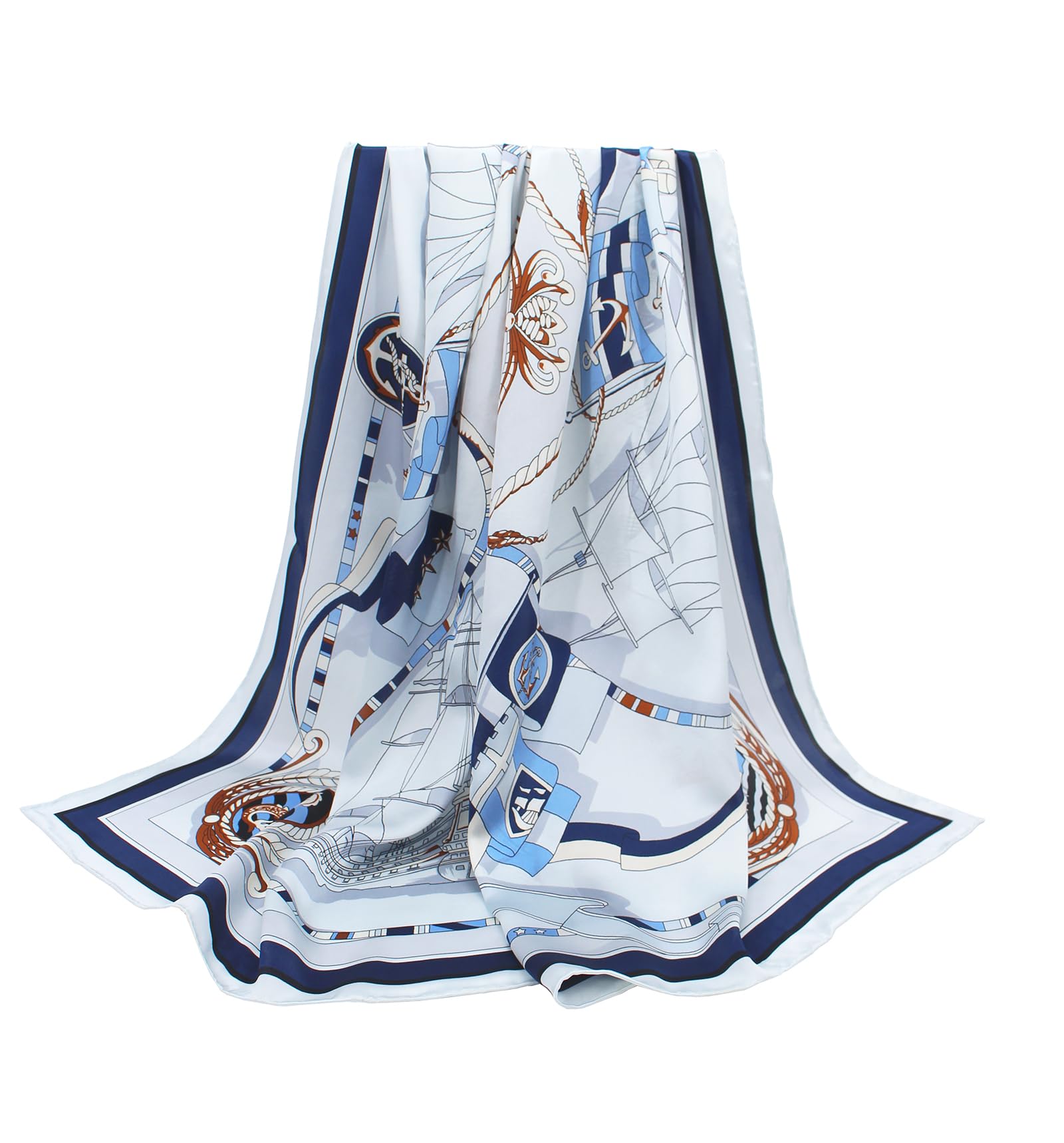 ANDANTINO - Pañuelo de 100 % seda cuadrado, grande, 110 cm, pañuelo ligero para el pelo o como chal para mujer, incluye caja de regalo