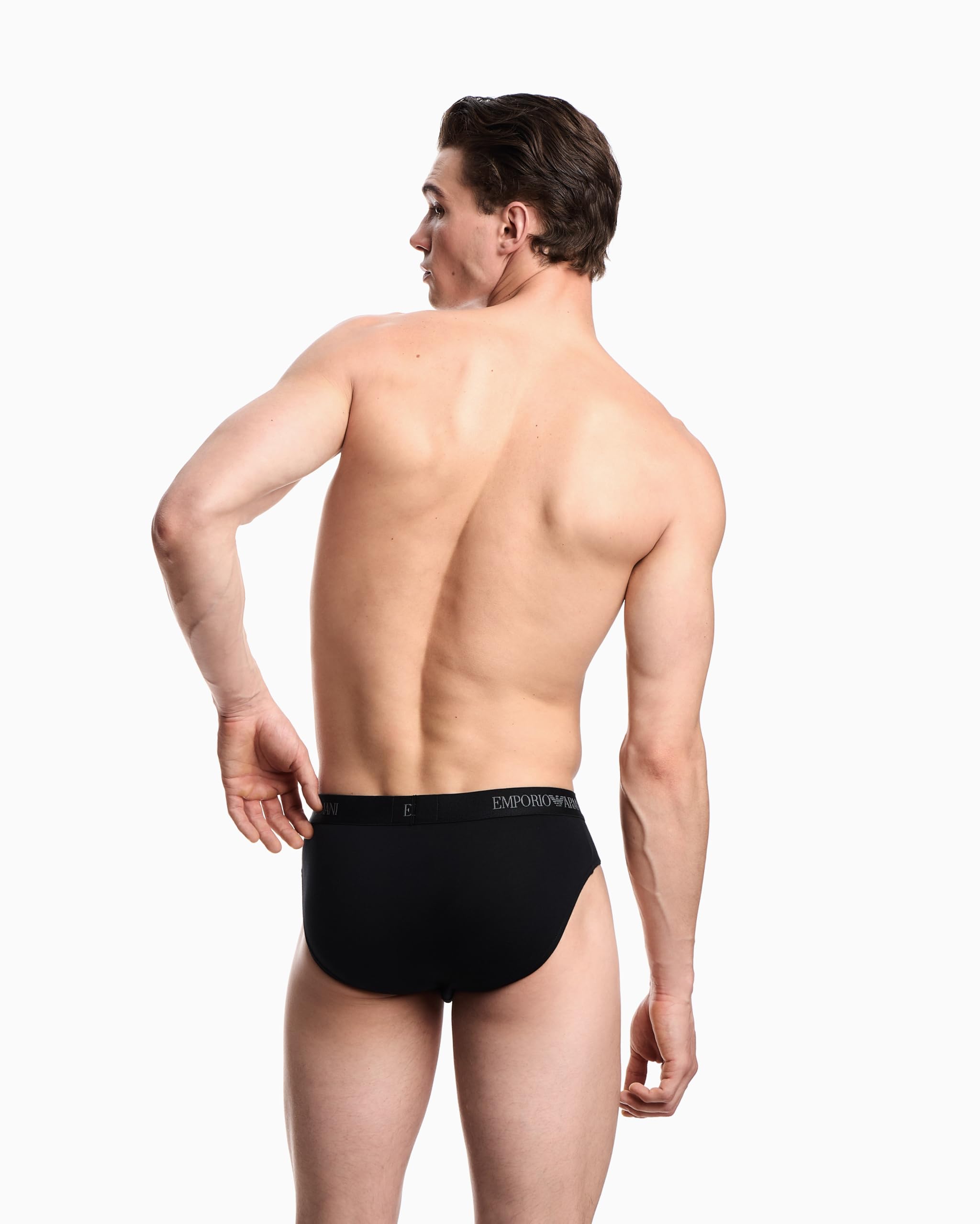 Emporio Armani Pure Cotton 3-Pack Brief Mutande da Uomo Uomo (Pacco da 3)