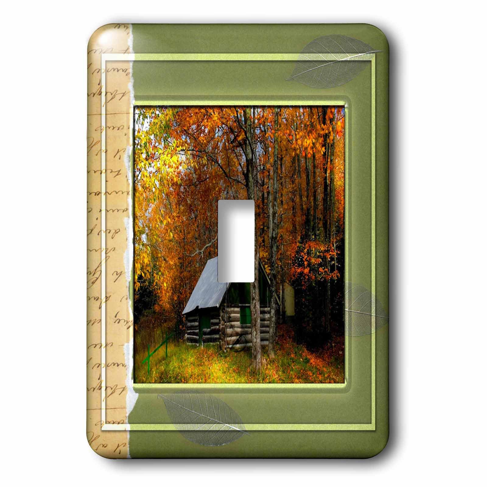 Interrupteur à bascule motif cabine d'automne 3dRose multicolore en 2,5 cm