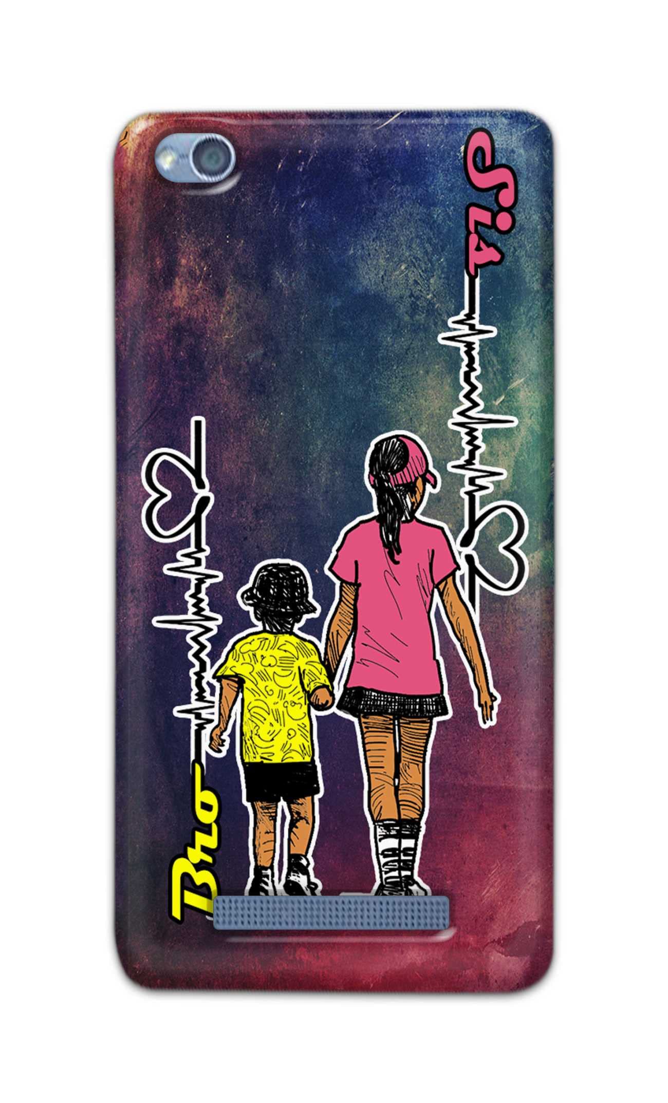 TweakyMod Designer Printed Hard Case | Brother Sister Love Back Cover Compatible with REDMI 4A