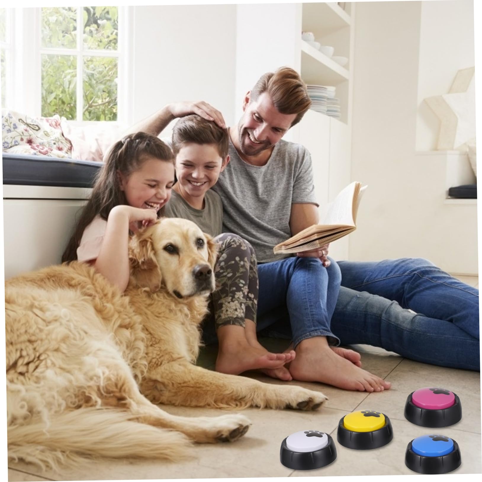 BESPORTBLE Pulsante Parlante per Cani Registrabile 4 Pezzi ABS