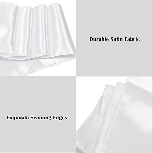 Vista 19 de Bandas de satén para silla, lazos para silla, 12 lazos para silla, bandas traseras para bodas, fiestas, eventos, banquetes, decoración de fundas