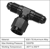 Vista 3 de EVIL ENERGY - Adaptador de montaje en T macho de 4AN con giro hembra de AN4 en el lateral, color negro