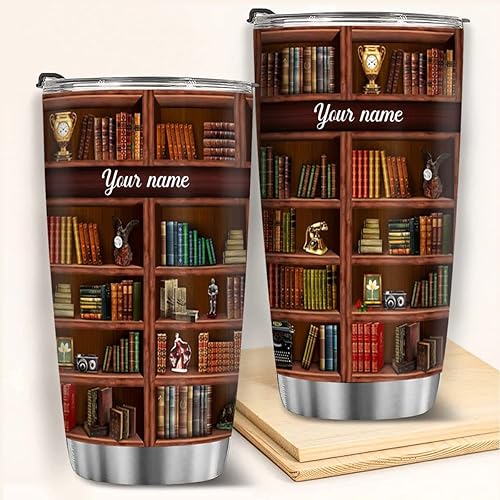 Miniatura 3 de M0412 - Vaso de café personalizado con estante de libros de la biblioteca, taza para amantes de los libros, taza de té, taza de té, taza de libro,