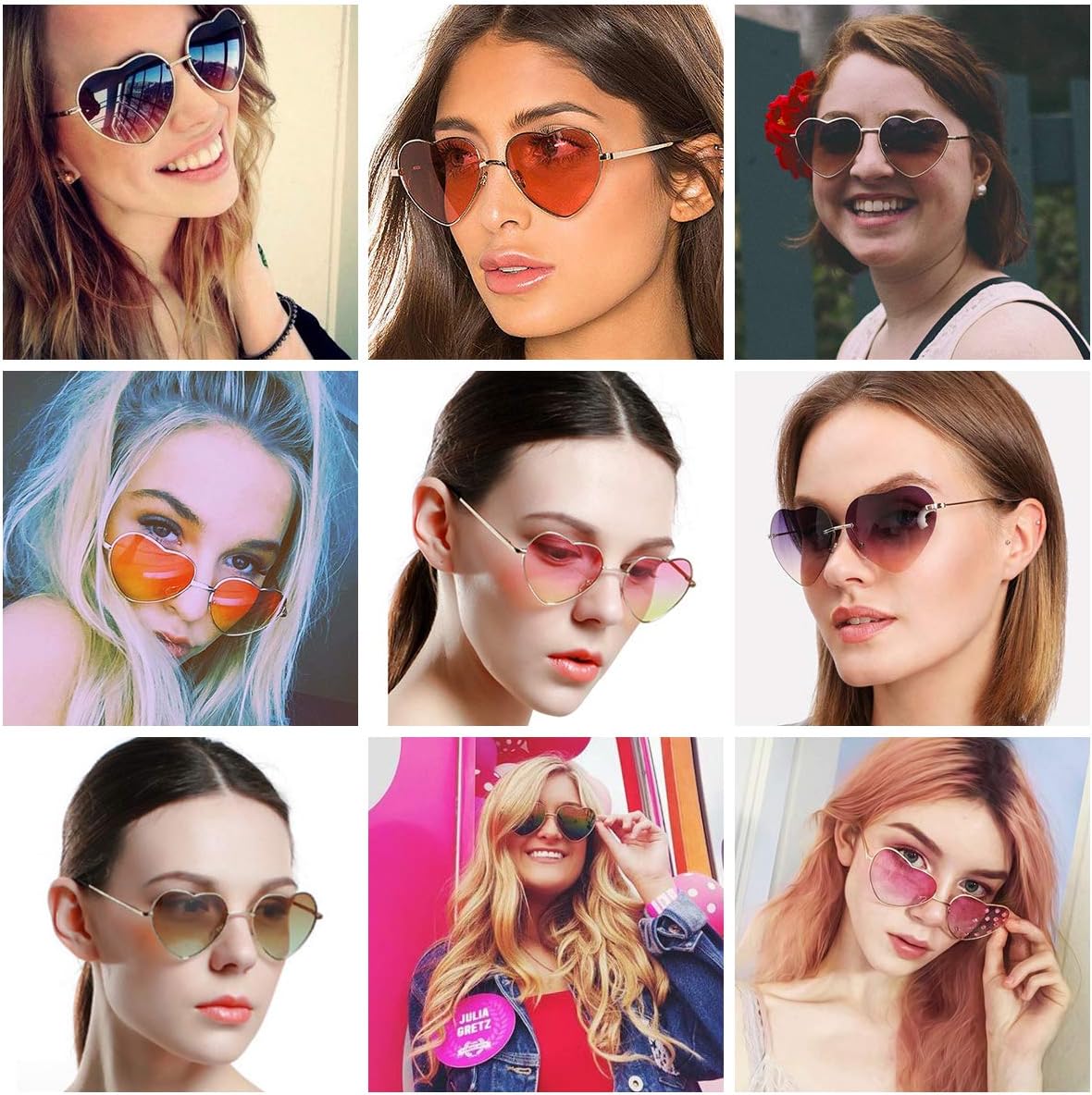 Dollger Heart Sunglasses Thin Metal Frame Lovely Heart Style for Women - Image 4