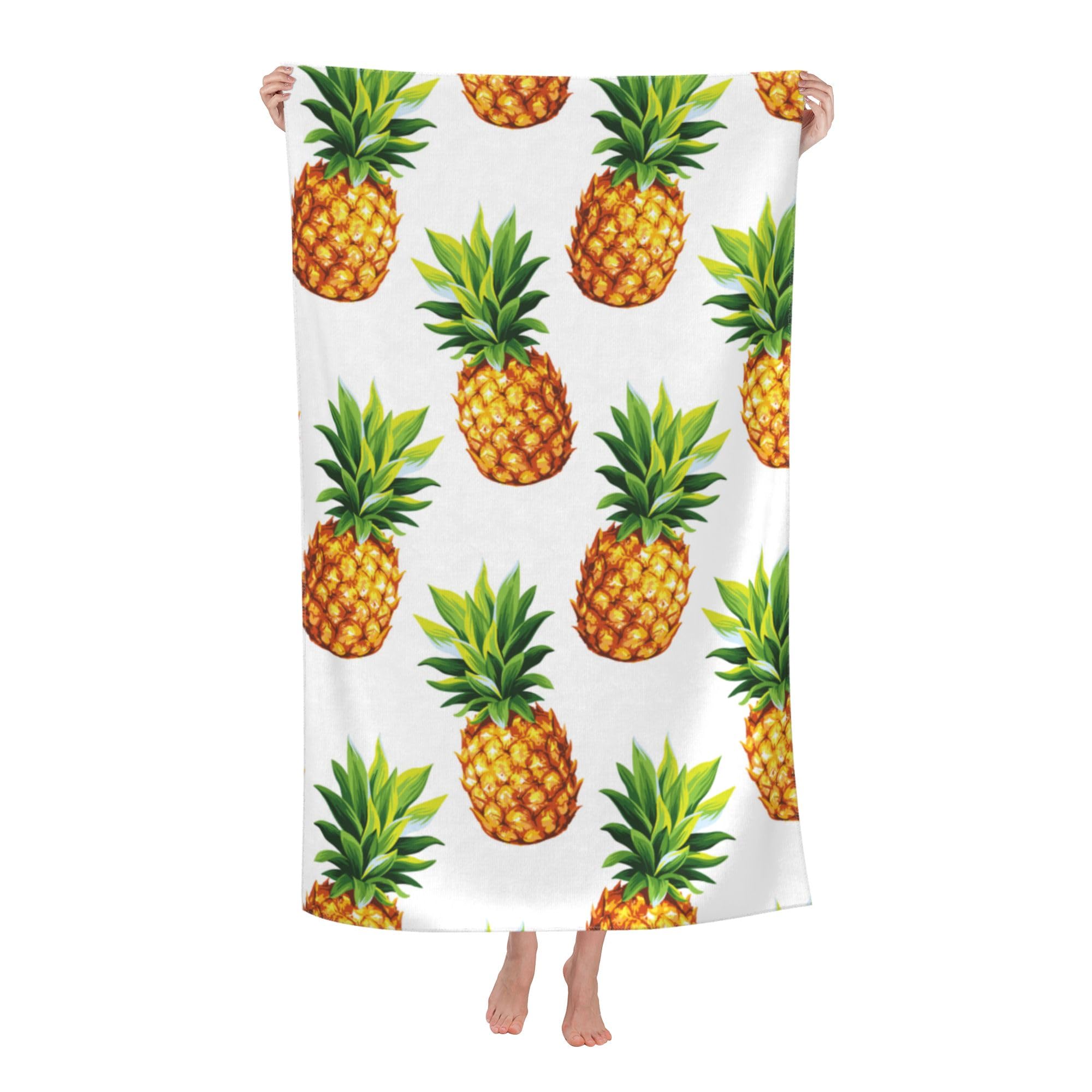 LSRCPD Pine Beach Towel 32x52in Microfiber Quick Dry Bath Pines Food Big Towels Soft Lightweight Pool Fruits Oversized Towels Sand Free Travel Swimming Decor Gifts for Women Adults
