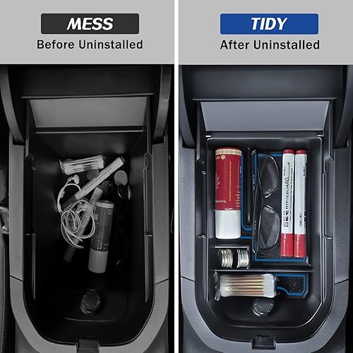 Miniatura 5 de Bandeja organizadora de consola central compatible con Toyota RAV4 2023 2022 2021 2020 2019, accesorios para reposabrazos (borde azul)
