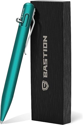 Miniatura 2 de BASTION Bolígrafo de aluminio con 6 recambios de tinta negra de gel, de lujo, cuerpo de metal, punta fina (0.020 in) para mujeres y hombres, juego