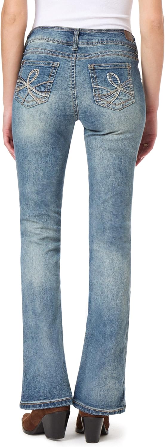 WallFlower Luscious Curvy Bootcut Jeans for Women, Mid-Rise Insta Stretch Denim, Size-Inclusive Juniors Jeans, Sizes 0 to 24