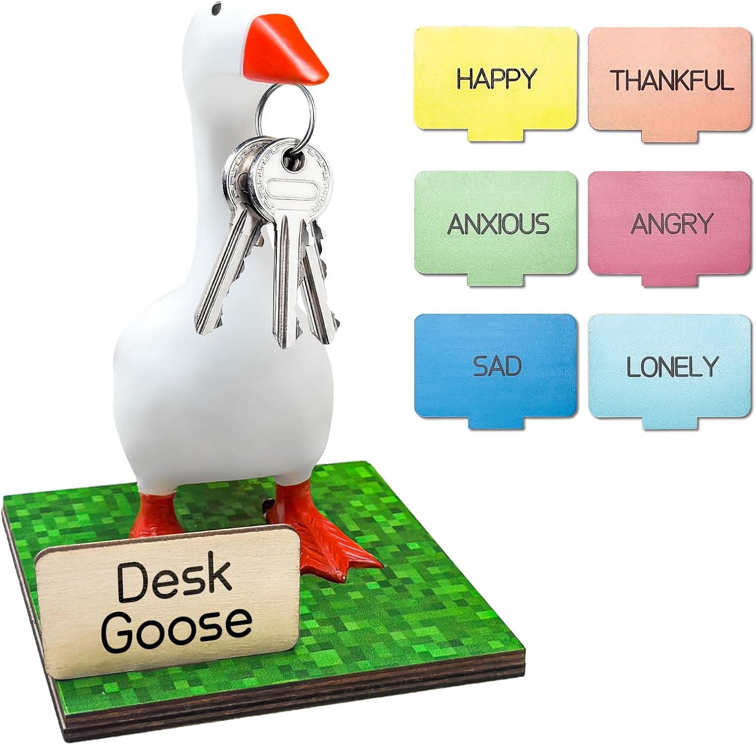 Desk Goose Key Holder, 7 Inch Desk Goose with Upgraded Magnetic Beak, Home Decor Table Decorations for House Warming Birthday Gifts (Goose Only)