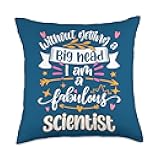 Research Scientist Gifts for Women Girls Data Fabulous Funny Medical Lab Scientist Laboratory Throw Pillow, 18x18, Multicolor