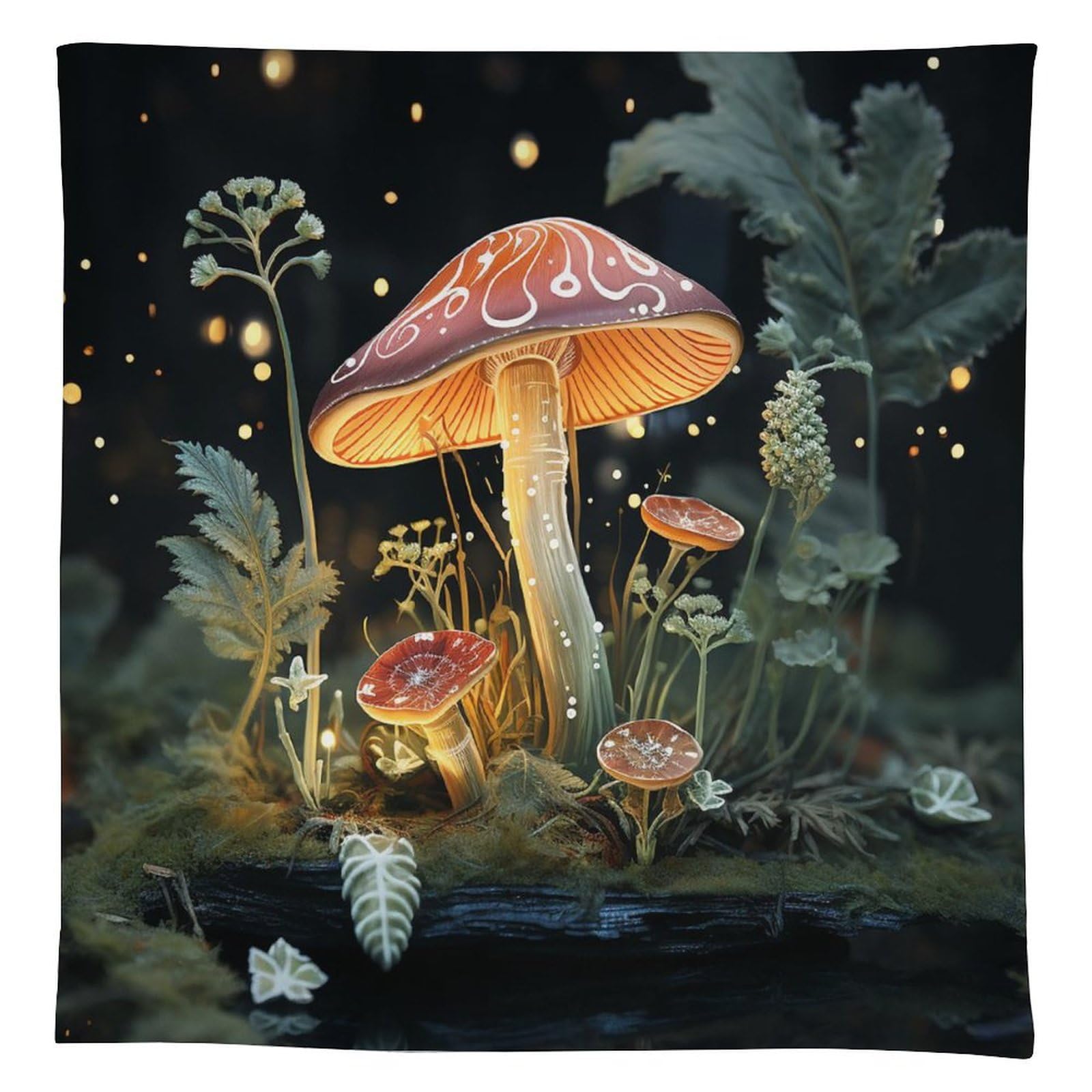 Nappe rectangulaire en lin anti-tache à motif papillon chic