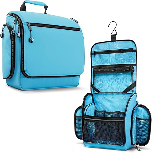 Vista 120 de VENTURE 4TH Neceser de viaje colgante para mujeres y hombres, organizador de viaje con compartimentos expandibles y bolsa transparente extraíble