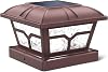 SIEDiNLAR Solar Post Cap Lights Outdoor 2 Color Modes 8 LEDs for 4x4 5x5 6x6 Posts Fence Deck Patio Decoration Warm White & Cool White Lighting Brown (1 Pack)