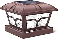 Vista 11 de Siedinlar Luces solares para postes al aire libre, 2 modos de color, 8 LED para postes de 4 x 4, 5 x 5, 6 x 6, decoración de terraza, blanco cálido