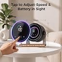 MERTTURM Portable Turbo Desktop Fan, 11H Cooling USB Rechargeable Silent Powerful Table Fan with LED Display/360°Adjustable, Electric Quiet Small Cordless Fan for Office/Home/Bedroom/Kitchen/Travel gallery image