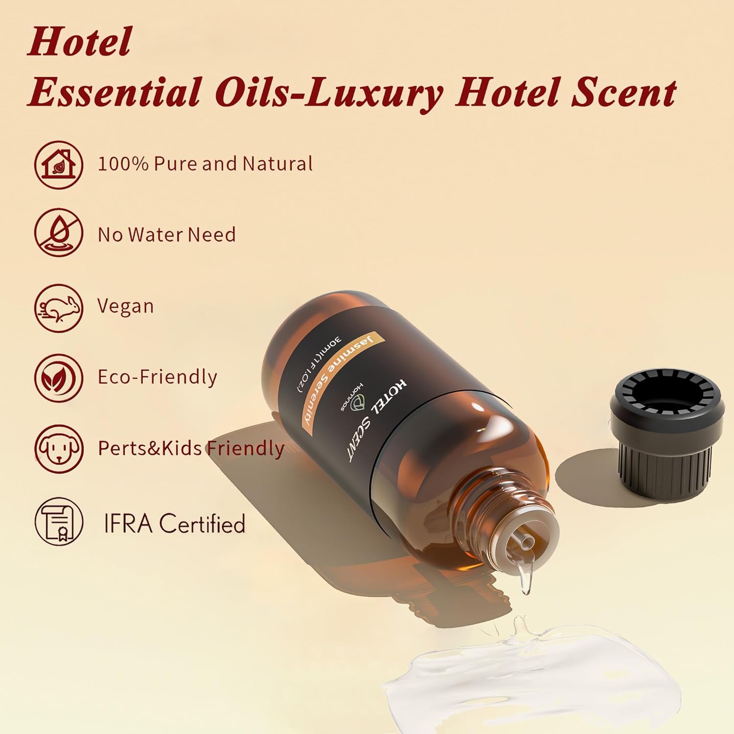 Royal Tranquility Essential Oil, Hotel Diffuser Oil, Inspired by Hotel, Lemon, Jasmine and Amber, Home Luxury & Hotel Scents for Diffuser, Pure Diffuser Oil for Aromatherapy - Image 4