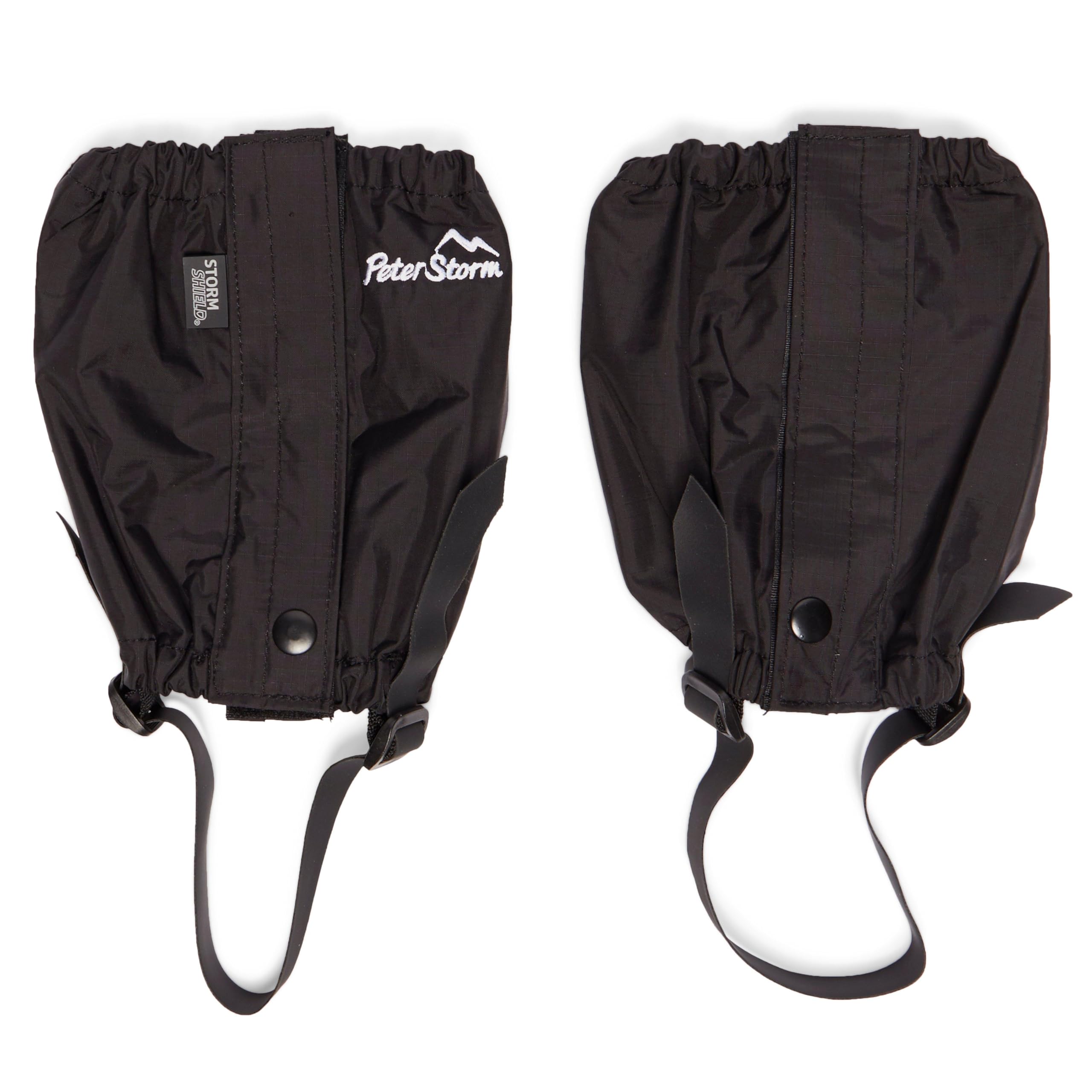 Peter Storm Hike Waterproof Walking Ankle Gaiters, Black, S/M