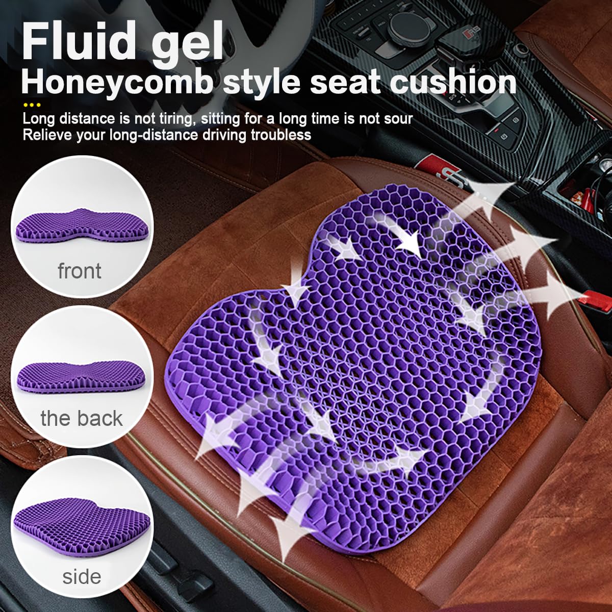 Luksinlong Cuscino Gel Sedia, Cuscino a U Ergonomico, Cuscino Antidecubito, Cuscini per Sedie da Ufficio, Automobili e Sedie a Rotelle