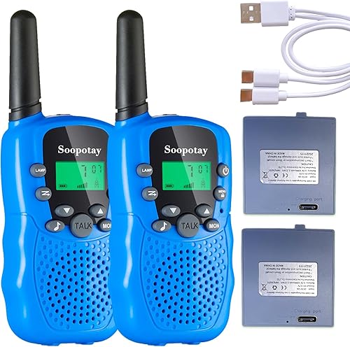 Soopotay Walkie Talkies recargables de larga distancia para niños, rellenos de calcetines para niños, juguetes para edades de 5, 6, 7, 8, 9, 10, 11,