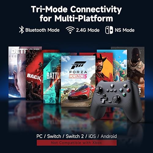 Miniatura 6 de AceGamer Pluto 2.4G Wireless Bluetooth Controller for PCSwitchSwitch 2iOSAndroidSteam,TMR Joysticks,Hall Effect Triggers,4-Motors Vibration,1000Hz