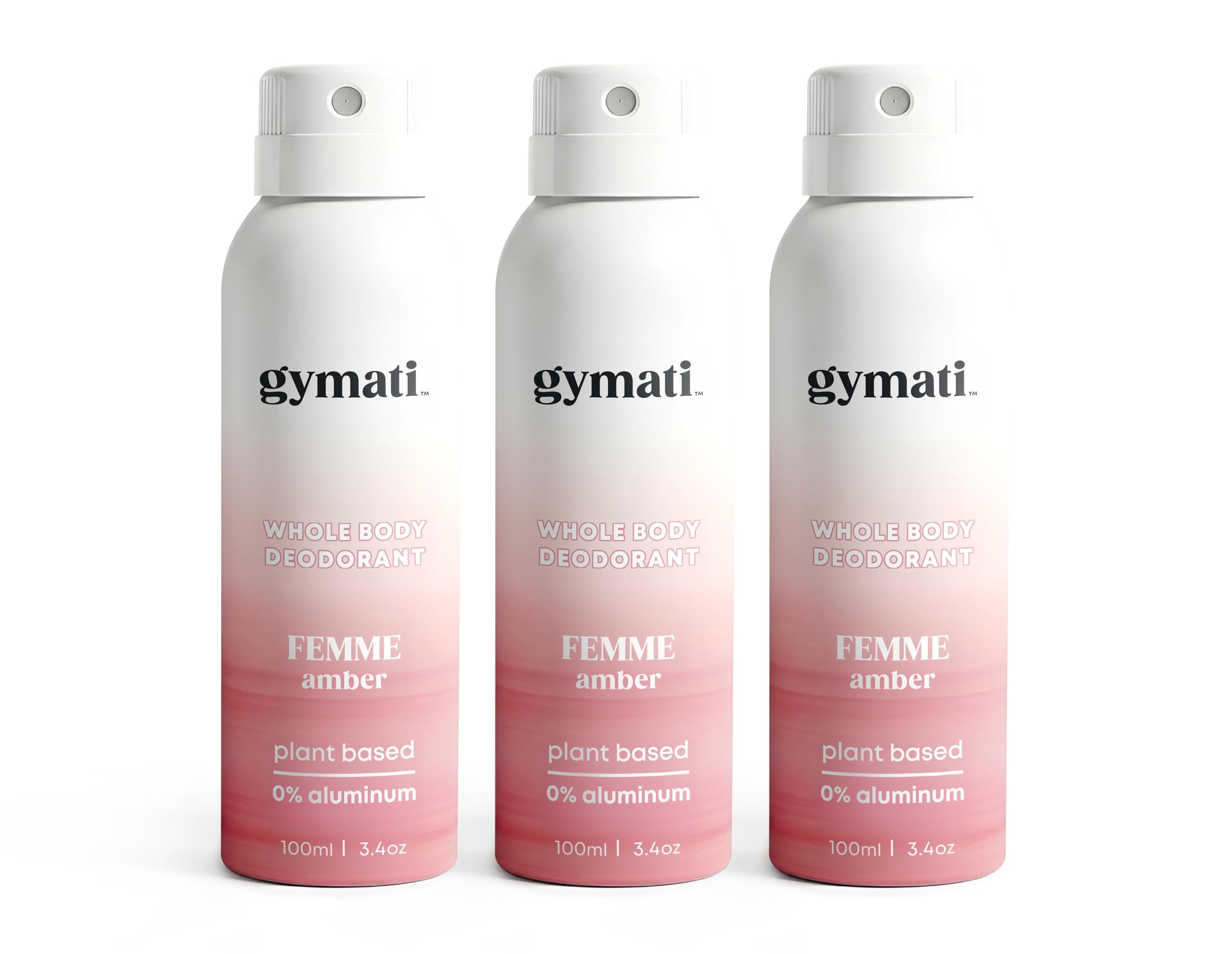 Gymati Natural Deodorant Body Spray Aluminum Free - Women - Pack of 3