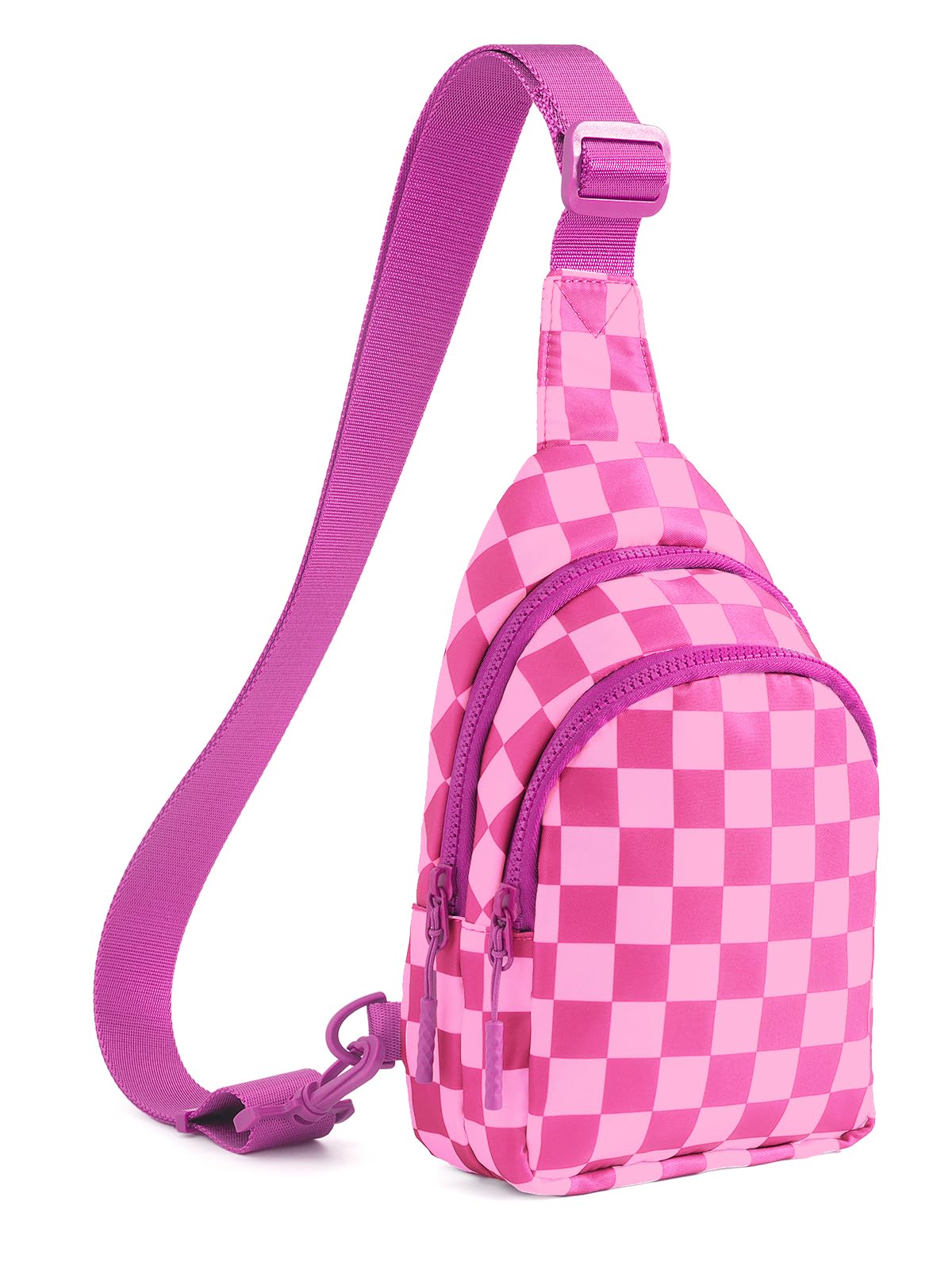 Checkered Sling Bag for Women Small Backpack Crossbody Chest Bag Fanny Packs Purses